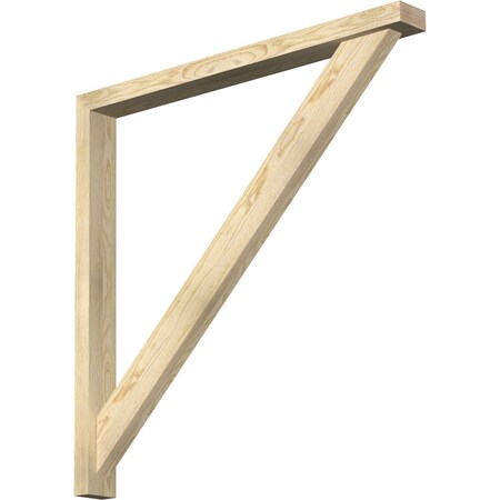 Ekena Millwork Traditional Block Rough Sawn Bracket w/ Offset Brace, Douglas Fir, 4"W x 42"D x 42"H BKT0402X42X42TRA05RDF